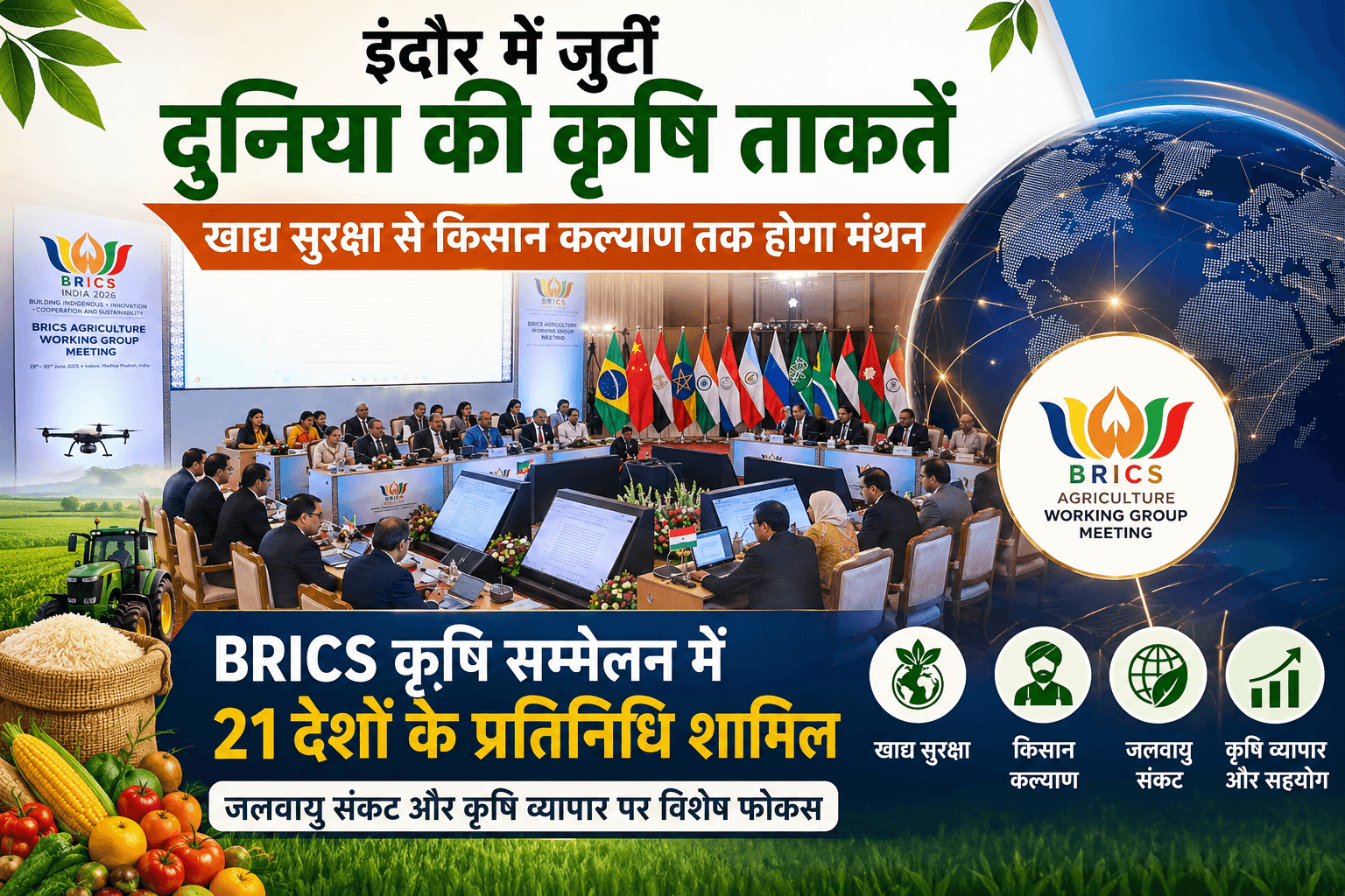 इंदौर में जुटीं दुनिया की कृषि ताकतें, खाद्य सुरक्षा से किसान कल्याण तक होगा मंथन