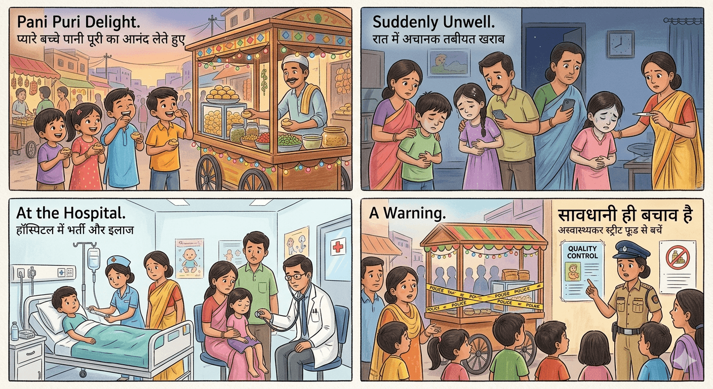 'पानी पुरी' कांड: एक साथ बीमार पड़े 20 से ज्यादा बच्चे, क्या वेंडर के मसालों में था जहर?