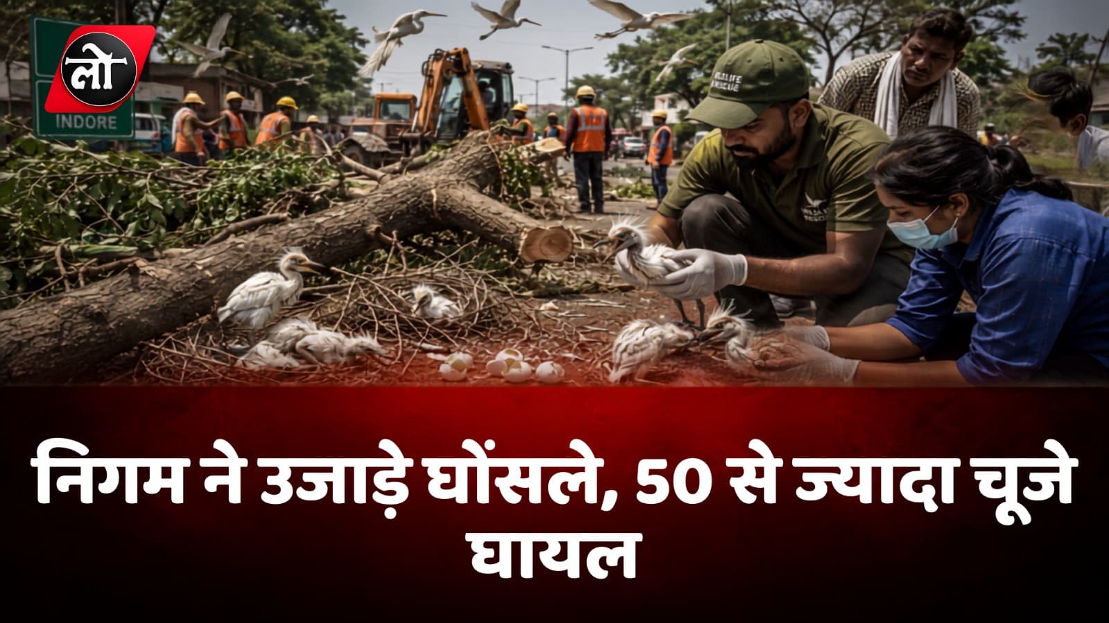 इंदौर में 'विकास' की आरी से उजड़े बगुलों के आशियाने! 50 से ज्यादा चूजे घायल, घोंसलों के साथ अंडे भी तबाह; वन विभाग ने निगम को थमाया नोटिस