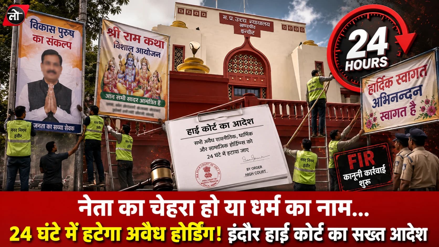 नेता का चेहरा हो या धर्म का नाम… 24 घंटे में हटेगा अवैध होर्डिंग! इंदौर हाई कोर्ट का सख्त आदेश, जिम्मेदार पर होगी FIR